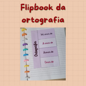 Flipbook da ortografia: cerca de, a cerca de, acerca de, há cerca de