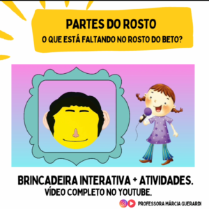 O que falta no rosto do Beto? Partes do rosto educação infantil.