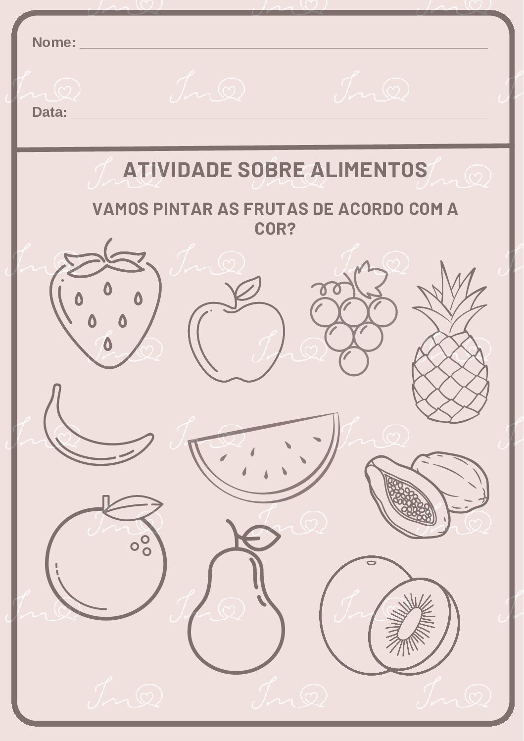 Atividade sobre frutas