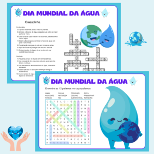 Dia Mundial da Água – Caça-palavras e Cruzadinha