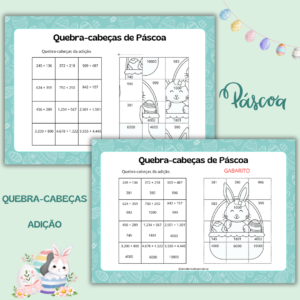 🐰 Quebra-cabeças de Páscoa – Adição ✨