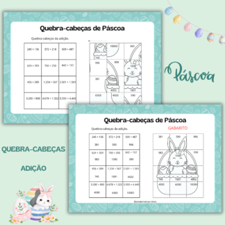 🐰 Quebra-cabeças de Páscoa - Adição ✨