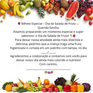 Bilhete dia da salada de frutas