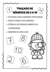 Traçado de números de 0 a 10