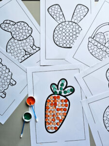 Atividades para Colorir com Tinta e Cotonete – Especial de Páscoa! 🎨🐰
