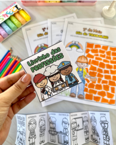 Kit dia do trabalho atividade + livrinho das profissões