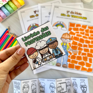 Kit dia do trabalho atividade + livrinho das profissões