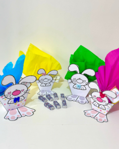 Caixinhas para lembrancinha de Páscoa tema Coelhinho 