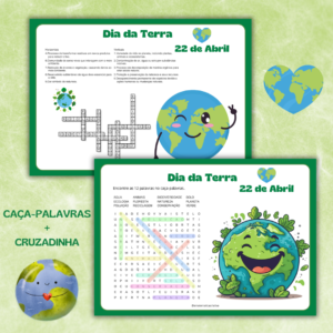 🌍 Dia da Terra (22 de Abril) – Caça-Palavras e Cruzadinha 🌿
