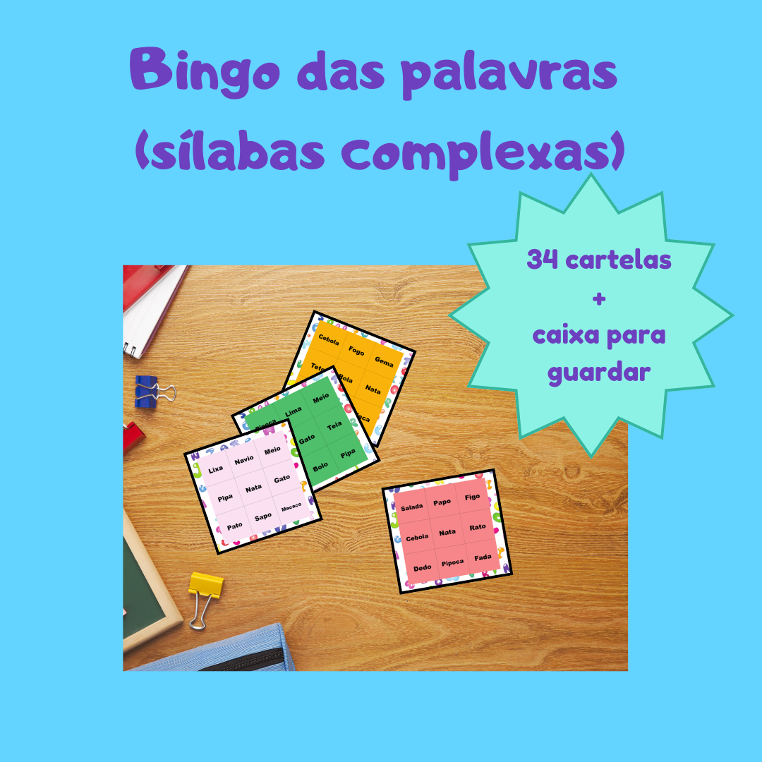 Bingo sílabas complexas