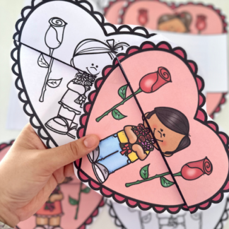 📩 Cartão Carta Coração – Dia das Mães / Quem cuida de mim (Colorida e Para Colorir)