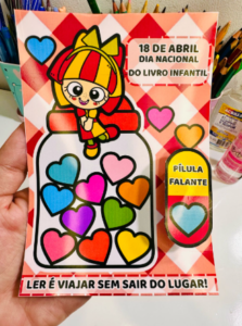 CARTÃO PÍLULA FALANTE – EMÍLIA SÍTIO DO PICAPAU AMARELO – DIA DO LIVRO