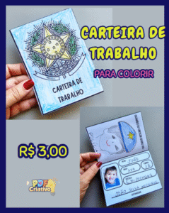 CARTEIRA DE TRABALHO PARA COLORIR – DIA DO TRABALHADOR