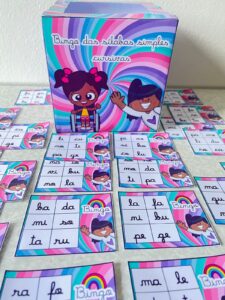 BINGO DAS SÍLABAS SIMPLES CURSIVAS