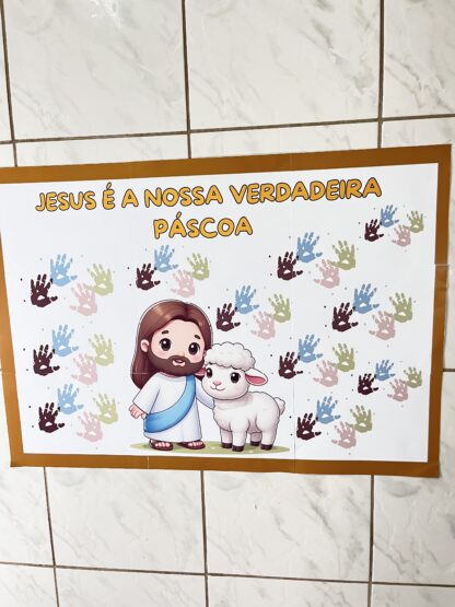 🖐🎨 Painel Coletivo – Jesus é a nossa verdadeira Páscoa ✝️🐣 - Image 7