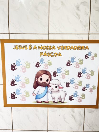 🖐🎨 Painel Coletivo – Jesus é a nossa verdadeira Páscoa ✝️🐣 - Image 6