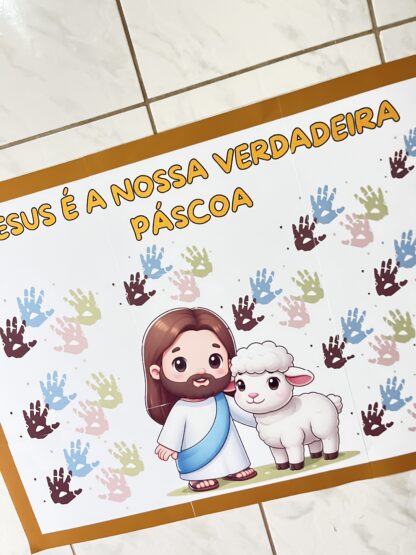 🖐🎨 Painel Coletivo – Jesus é a nossa verdadeira Páscoa ✝️🐣 - Image 4
