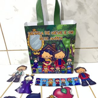 Sacola teatral Branca de neve e os sete anões