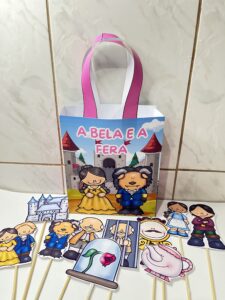 A sacola da história da Bela e a Fera