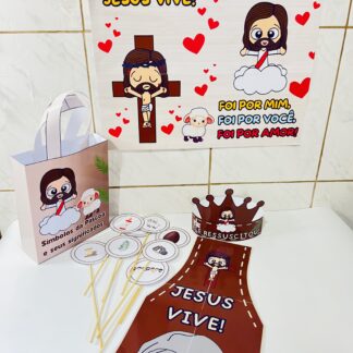 🎉✨ KIT apresentação PÁSCOA CRISTÃ - “JESUS VIVE”