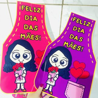 Boné + Avental Personalizado para Apresentações e Lembrancinhas Dia das Mães.