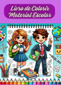 Livro de colorir material escolar