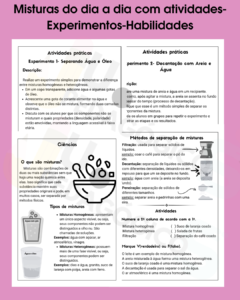 Misturas do dia a dia com atividades-experimentos-habilidades