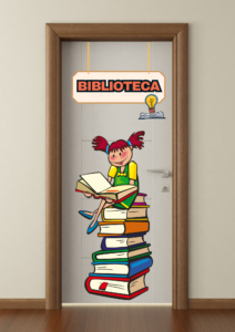 Painel de porta biblioteca