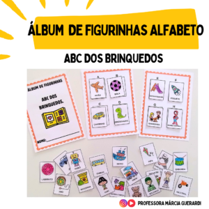 Álbum de figurinhas: ABC dos brinquedos.