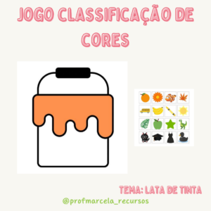 Jogo classificação de cores lata de tinta