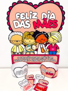 painel decorativo e lembrancinhas para o Dia das Mães.