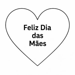 Molde cartão coração dia das mães