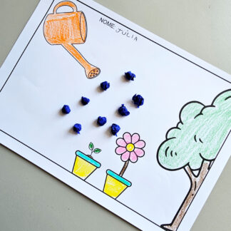 Árvore e Gotas de Água – Atividade Meio Ambiente com Papel Crepom para Educação Ambiental