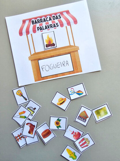 🎪 Barraca das Palavras Juninas – Atividade de Escrita com Imagens da Festa Junina