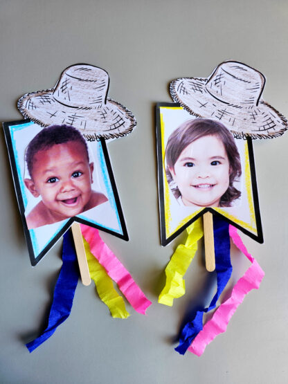 BANDEIRINHAS ROSTOS/DESENHOS E FORMAS GEOMÉTRICAS - FESTA JUNINA - Image 3