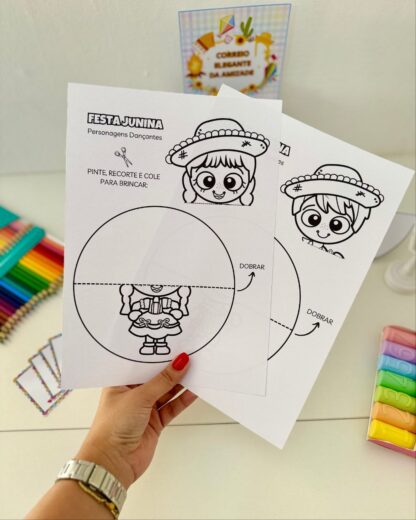Correio Elegante + Personagens Dançantes para Colorir - Imagem 8