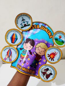 🎶 Luva Musical – Tema Festa Junina 🎶