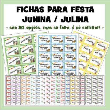 Fichas Festa Junina / Julina