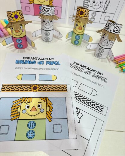 Espantalho no Rolinho de Papel Higiênico – Tema Festa Junina - Imagem 6