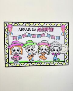 Cartaz para colorir – Tema Festa Junina