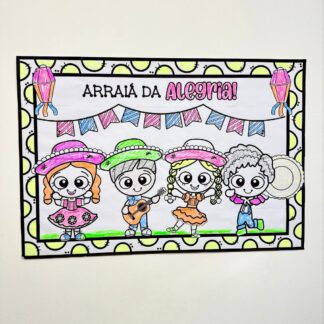 Cartaz para colorir – Tema Festa Junina