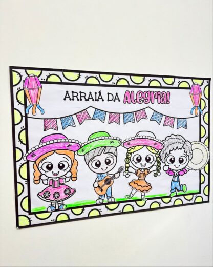 Cartaz para colorir – Tema Festa Junina - Imagem 3
