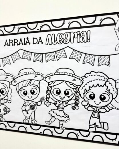 Cartaz para colorir – Tema Festa Junina - Imagem 4