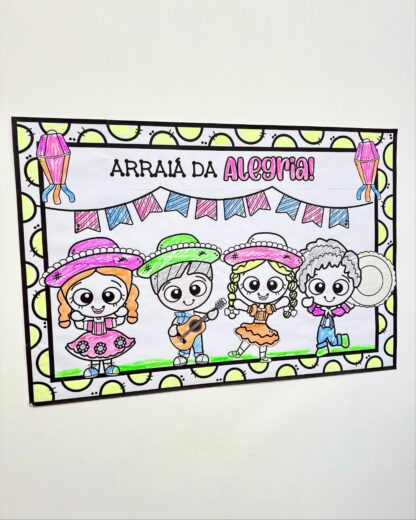 Cartaz para colorir – Tema Festa Junina - Imagem 5