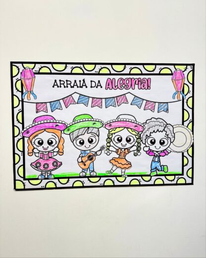 Cartaz para colorir – Tema Festa Junina - Imagem 6