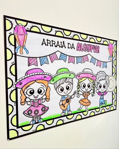 Cartaz para colorir – Tema Festa Junina - Imagem 8