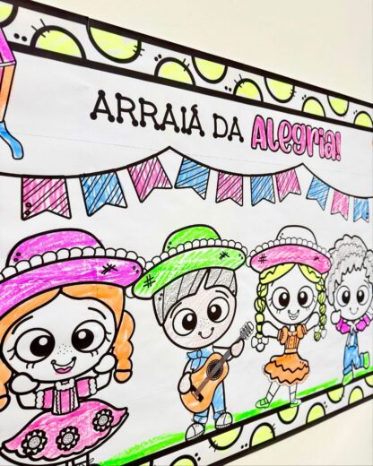 Cartaz para colorir – Tema Festa Junina - Imagem 9