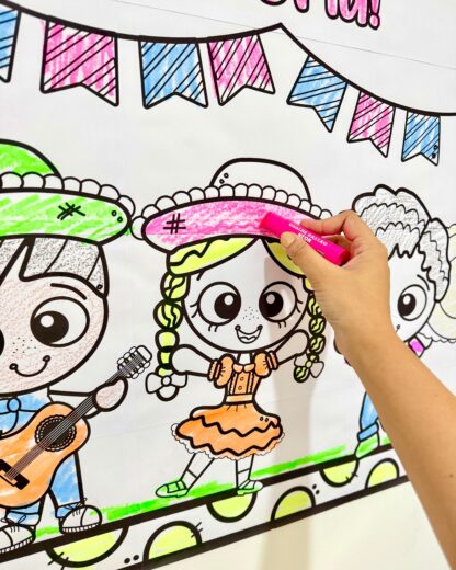 Cartaz para colorir tema Festa Junina. - Imagem 2