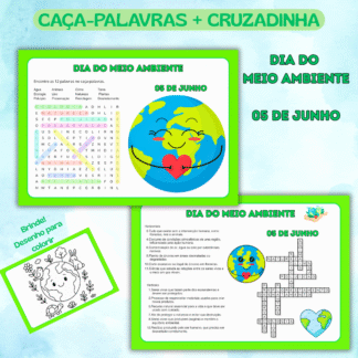 Caça-palavras + Cruzadinha - Dia do Meio Ambiente