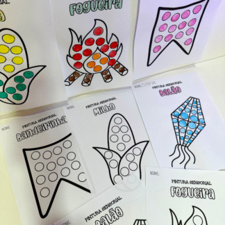 Atividades pintura sensorial para trabalhar o tema Festa Junina com turmas da Educação Infantil.